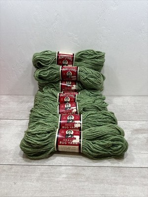 Aunt Lydia's Vintage - Light Green Heavy Rug Yarn 630 Yds - 8 Skeins Never Used
