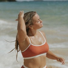 Geode Ribbed Coral Bikini Top Size Multiple Sizes Available