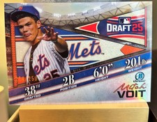 Mitch Voit - NY Mets: 2025 Bowman Draft Draft Night Refractor Insert 214/250 