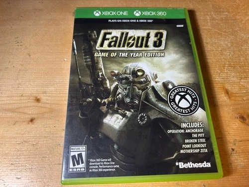 Fallout 3 Game of the Year Edition Platinum Hits No Manual Xbox 360 - Tested