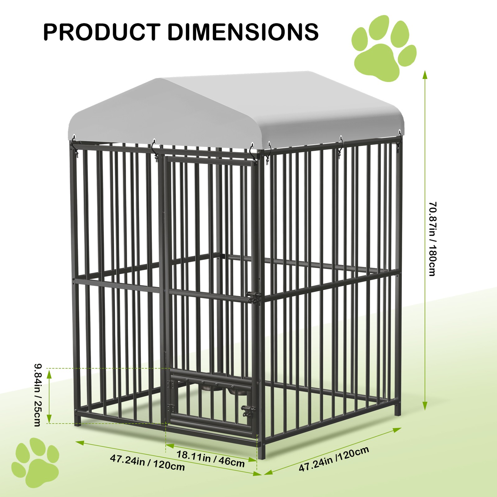 Large Outdoor Pet Dog Run House Kennel Dog Cage Enclosure with Cover Playpen