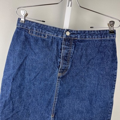 GAP Denim Skirt Vintage Y2K Womens 10 Dark Blue Straight Pencil Casual Normcore