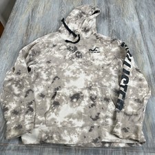 Hollister Camo Hoodie Sweatshirt Mens Large Big Logo Brown Pullover Preppy