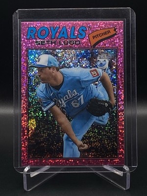 2026 Topps Heritage Baseball Chrome Seth Lugo #192 Pink Sparkle