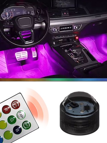 LED Car Interior Ambient Light Auto Roof Foot Atmosphere Lamp w/ Remote Control - Picture 9 of 9