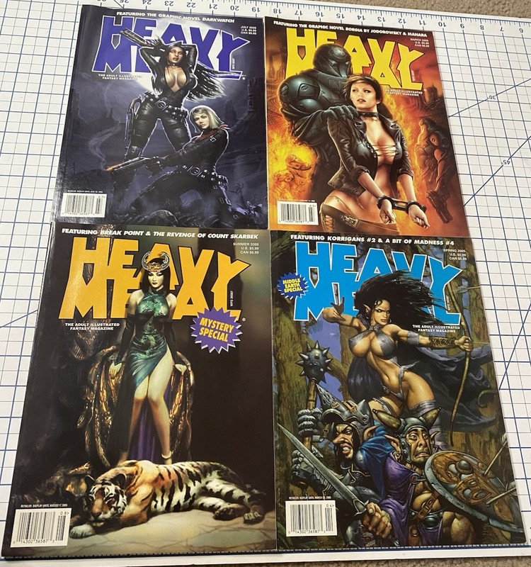 4-Heavy Metal Magazines 2005 July March Summer Spring Comic Fantasy Manara RARE