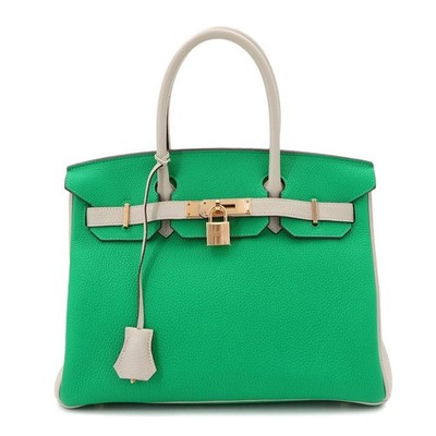 HERMES Birkin 30 Personal SPO Veau Togo Menthe Gris Perle Hand Bag 90326974