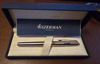 Waterman Metal Ballpoint Pen with Gold Trim in Original Case