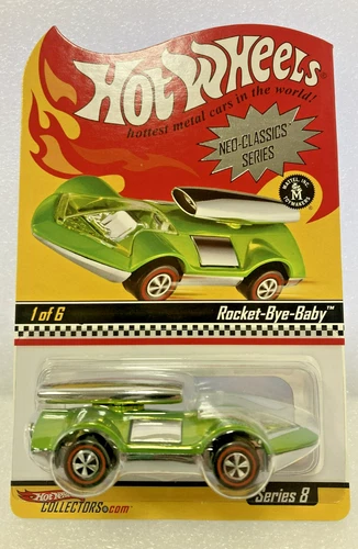 Hot Wheels 2007 3988/6500 RLC Rocket Bye Baby New w/Case Neo Classics Red Line