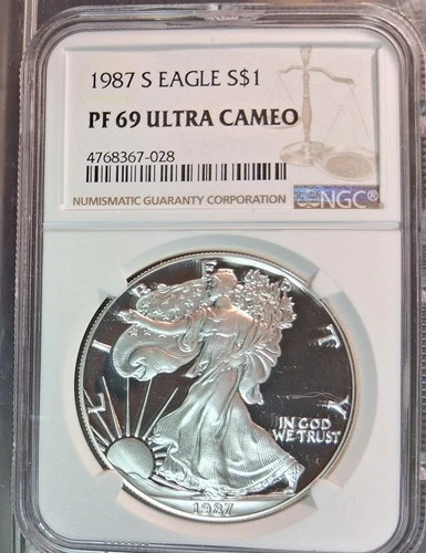 1987S American Silver Eagle ASE $1 Proof PF69 Ultra Cameo NGC