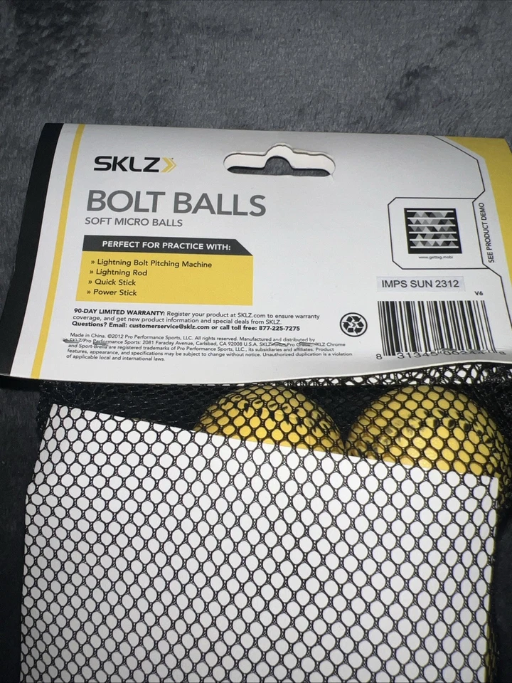 Paquete de 12 - Bolas de perno SKLZ suaves Micro bolas de entrenamiento - Amarillo Foto 4 de 4
