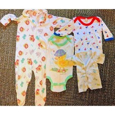 Infant Baby Vintage Lot Sleeper / Romper One Piece Clothing Playskool USA Animal