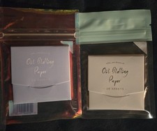 Oil Blotting Paper By Relax You Deserve It. 10 Packs. 5 White, 5 Purple. 1 Each