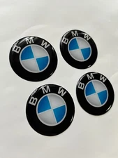 Set of 4 pcs BMW Center Wheel Cap Stickers Decal Rims Emblem Logo