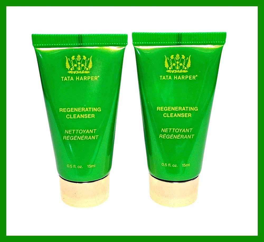 2 x Tata Harper Regenerating Cleanser Daily Exfoliant Treatment Travel 0.5fl.oz