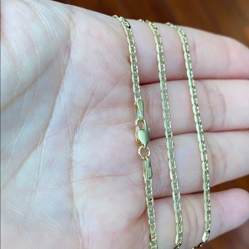"Collar de cadena marinero de oro blanco fino fino sólido de 14 k 18"" 20"" 22"" 24" - Imagen 7 de 9