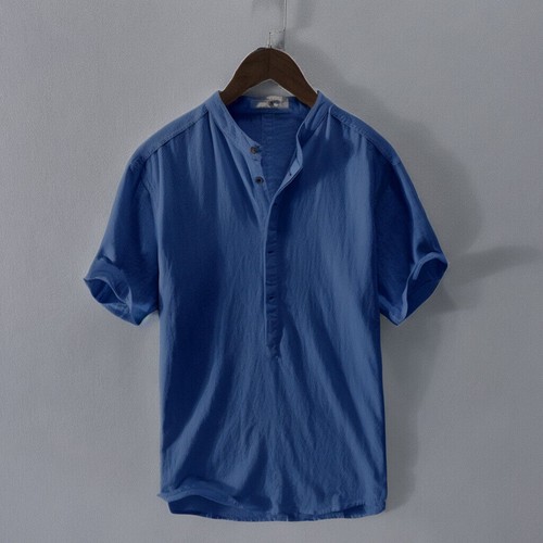 New Summer Minimalist Cotton and Linen Casual Men's Shirt - Picture 3 of 17