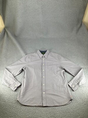 Jachs Shirt Mens Medium Gray Heritage Oxford Long Sleeve Button Down Designer