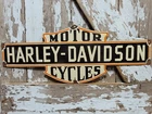 VINTAGE HARLEY DAVIDSON PORCELAIN SIGN OLD MOTORCYCLE DEALER 29"DISPLAY SERVICE