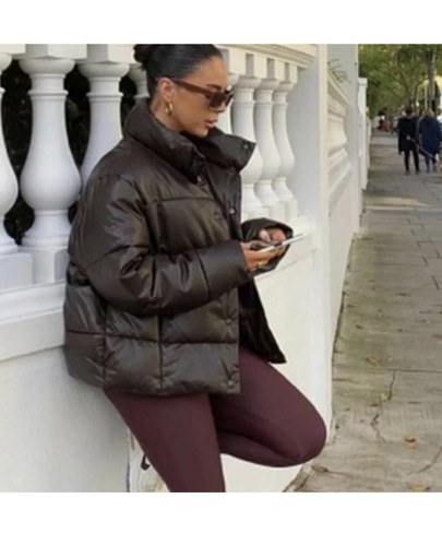 ZARA CHOCOLATE BROWN FAUX LEATHER 