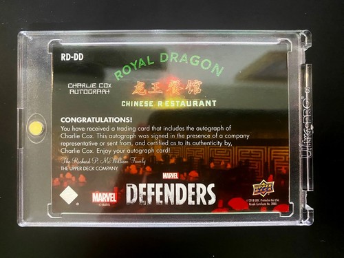 2018 Upper Deck Marvel Defenders Markings of the Royal Dragon Charlie Cox automático - Imagen 2 de 2
