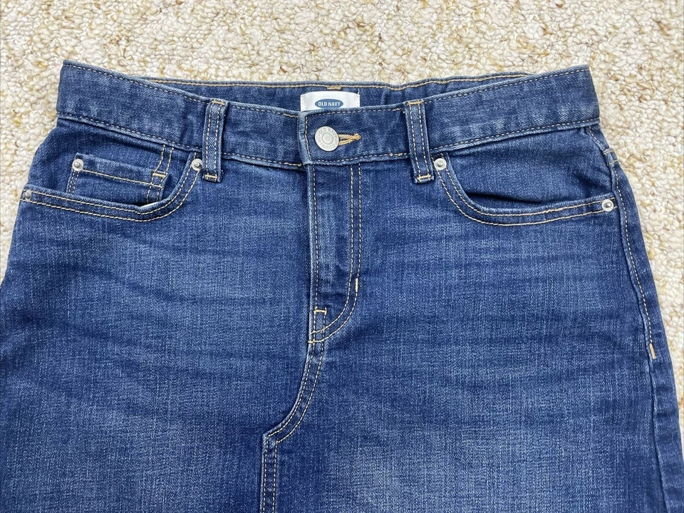 Falda vaquera azul marino antigua para niñas talla 16 (cintura 28") Foto 4 de 4