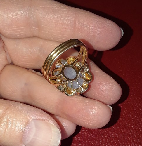 FABULOUS Estate Vintage 14k Gold Lavender Jade Jadeite Fine Diamond Ladies Ring - Picture 7 of 10