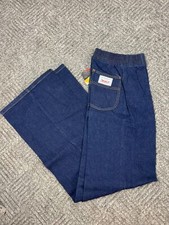 Vintage 70's Levi's Jeans Women s 22x34 Blue White Patch Wide Leg Elastic NOS
