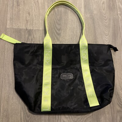 Kendall And Kylie Kardashian Jenner Black Camo Neon Yellow/Green Tote Bag  UK