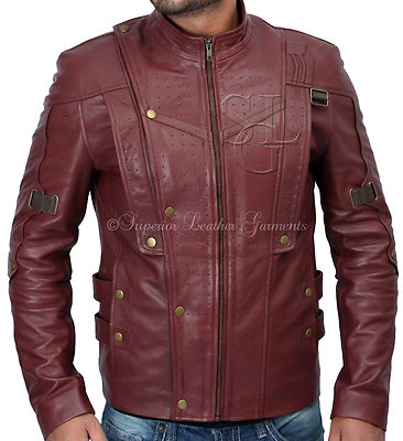 Guardiani Della Galassia Vol. 2 Star-Lord Chris Pratt Giacca In Vera Pelle Marrone E Finta Pelle - Giacca In Pelle Invecchiata - Giacche In Pelle Da Motociclista, Pantaloni Finti, L - Foto 4
