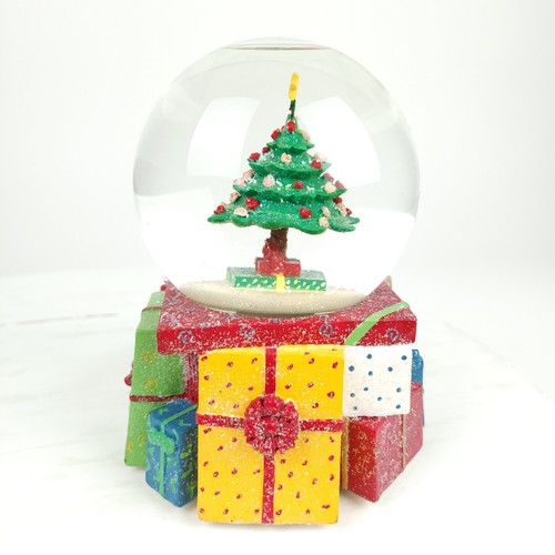 Árbol de Navidad musical globo de nieve vintage y regalos "Let it Snow" ~6" - Imagen 8 de 14