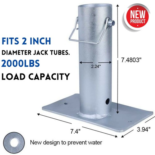 Trailer Jack Foot Plate Extension fit 2" Tube for AFrame Boat RV