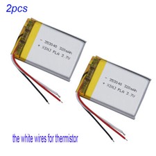 2Pcs 3.7V 320mAh 1.18Wh Rechargeable Li-Polymer Li Battery 353040 NTC 3-Wires
