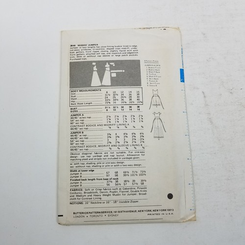 Butterick Betsey Johnson Alley Cat Sewing Pattern Jumper Dress 3848 Womens sz 14 - Picture 2 of 4