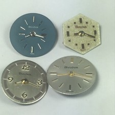 Bulova Watch Dials Vintage Women  s 13.5mm 14.5mm Round Hexagonal