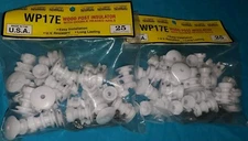 2 American Farm Works WP17E Wood Post Insulators w/ Nails 25 Pieces MADE in USA