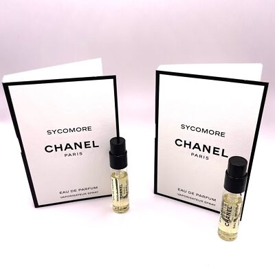 CHANEL Paris Sycomore Perfume 2pcs 1.5ml .05 FL.OZ Vials Eau De