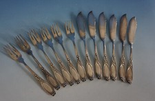 Wellner Jugendstil Fischbesteck Besteck versilbert 12 tlg. selten (523-049)