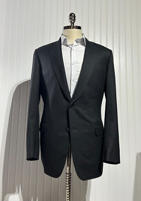 Paul Stuart Men's Wool Cashmere Sport Coat Blazer Gray Herringbone Size 41L