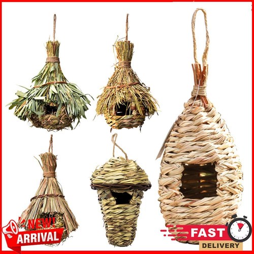 Natural Grass Bird House Comfortable Resting Place Birdhouse Outdoor Decoration