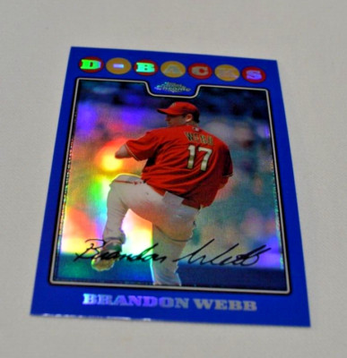 2008 TOPPS CHROME BRANDON WEBB PITCHER ARIZONA DIAMONDBACKS # 41  BLUE REFRACTOR