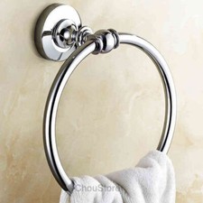 Classic Chrome Finish Bathroom Towel Ring Wall Mount Hand Towel Holder Rack Bras