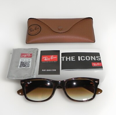 NIB Ray-Ban New Wayfarer Light Brown Gradient Sunglasses RB2132 710/51 52-18-145