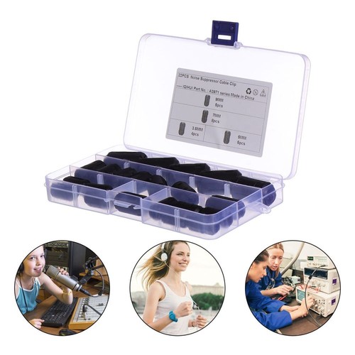 22pcs Ferrite Core Cord Ring Choke Noise Filter for Power Cord Cable