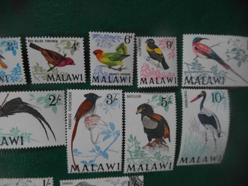 stamps : Malawi birds to 10/- mint + 3 used 1968. cv£ 44.6o 2015 - Picture 3 of 5