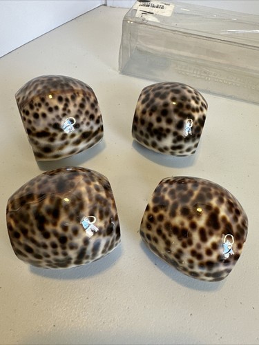 Pier 1 Imports Tiger Kaurimuschel Serviettenringe Strand Vintage 4er Set