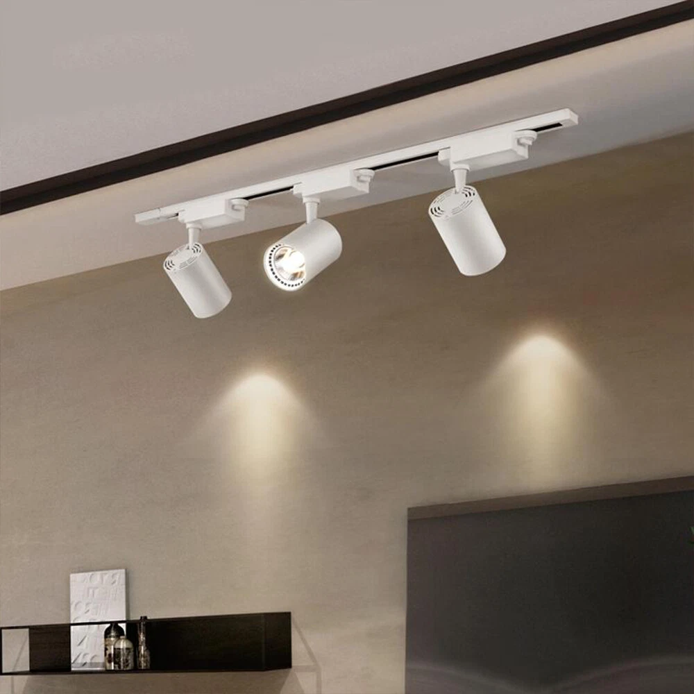 GU10 LED 5W Warm White Track Light Lighting Kit 4M 8 Spot Heads
