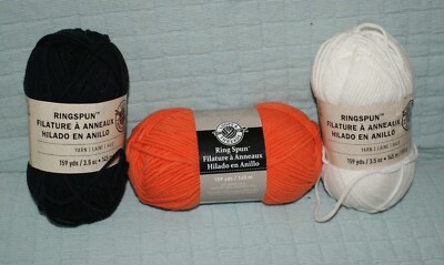 Loops & Threads Ringspun Yarn Jubilee Orange/White/Black Crochet Craft