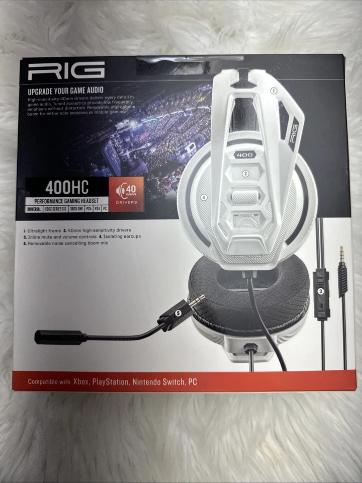 RIG 400HC Precision Game Audio Performance Gaming Headset - White - Image 2 of 4