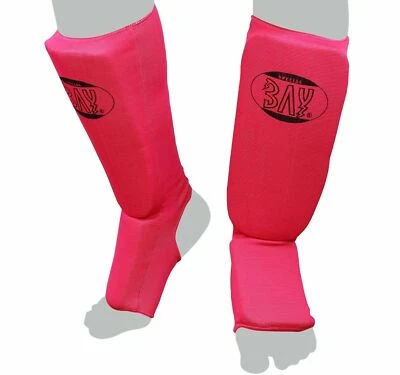 BAY-BLACK Spann-Schienbeinschutz Schienbein-Spannschutz schwarz pink rosa weiß - Bild 1 von 4
